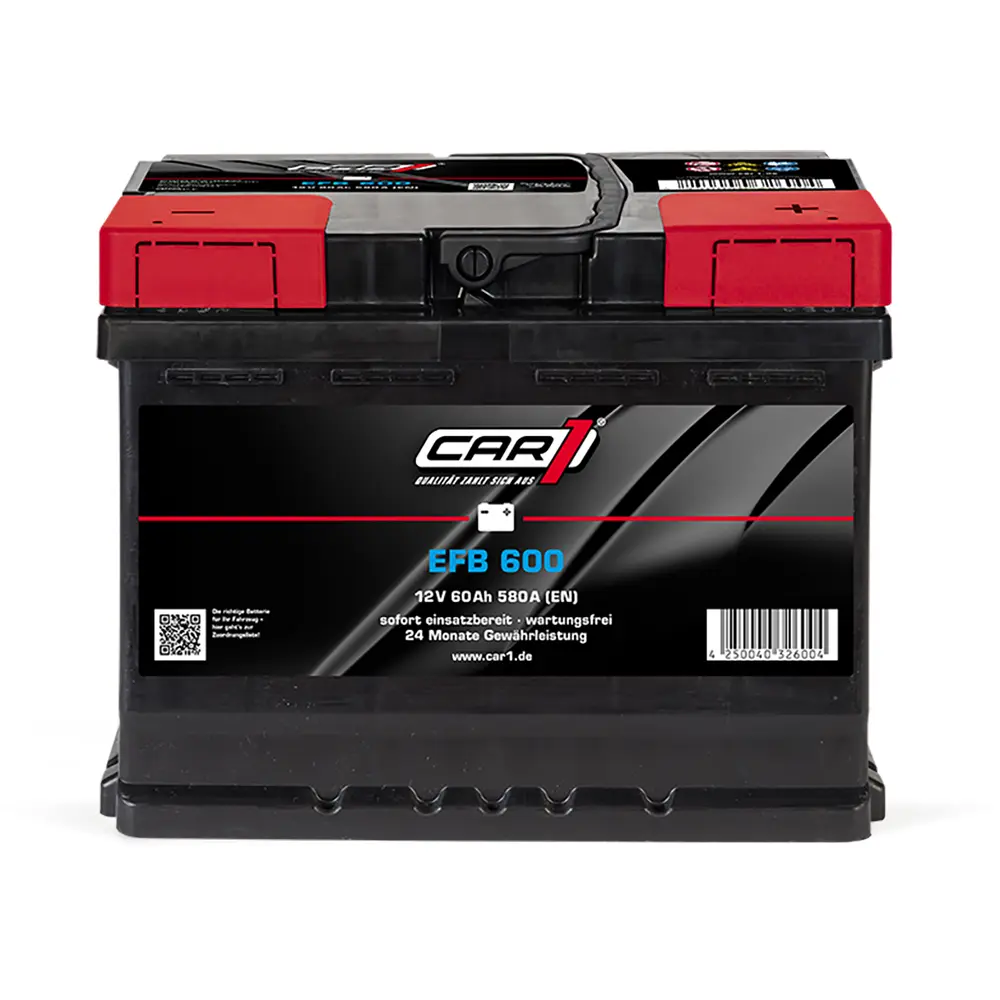 EFB 600 Batterie EFB de démarrage pour véhicules avec fonction Stop/Start 241mm/175mm/190mm